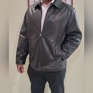 Dockers Men's XL Black Soft Leather Jacket